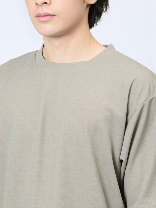 梨地 レイヤード風 クルーネック半袖Tシャツ