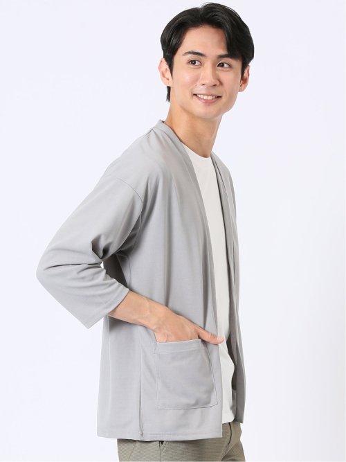 アンサンブル 2枚 セット メンズ 半端袖 カーディガン & 半袖 Tシャツ