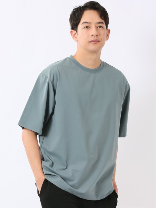 KAITEKI+ ストレッチ 涼感 UV イージーケア ソロナ 無地 クルーネック 半袖 Tシャツ メンズ
