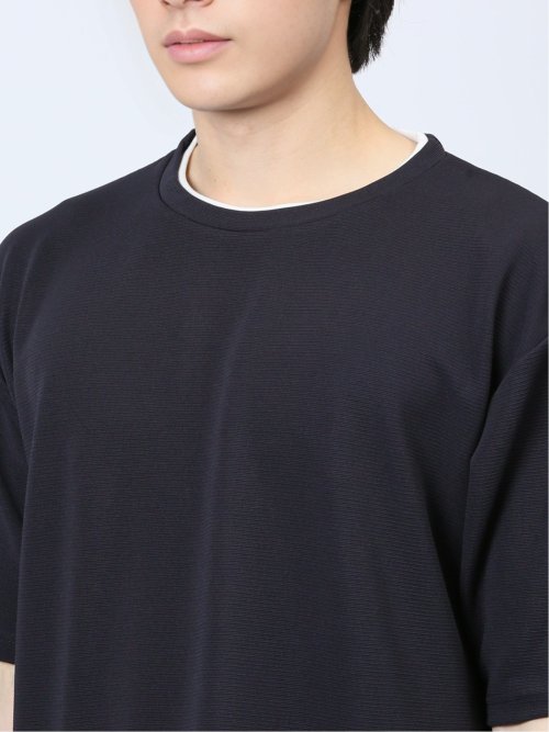 リップル レイヤード風 クルーネック半袖Tシャツ