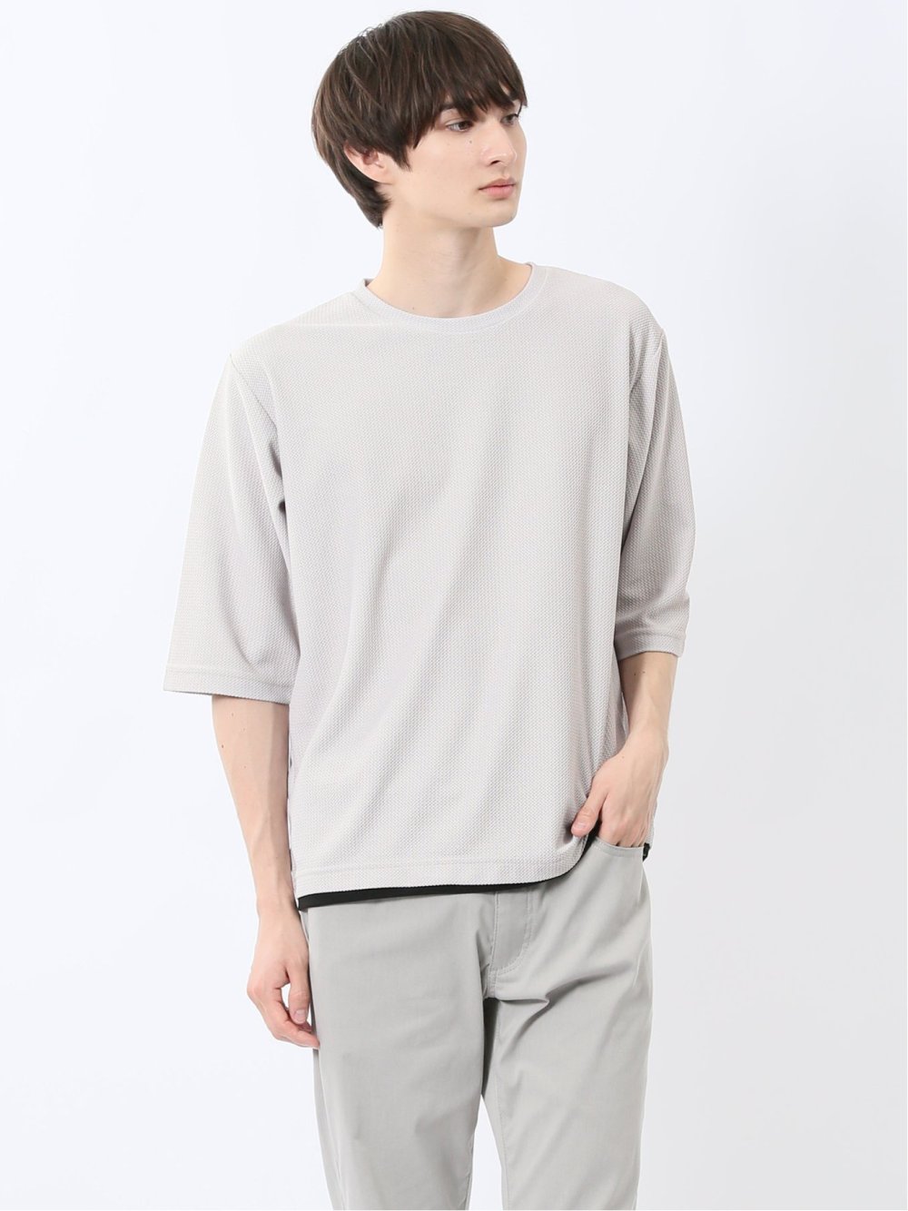 ノータベネ/NOTABENE ワッフル クルーネック半袖Tシャツ