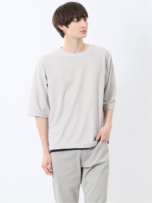 ノータベネ/NOTABENE ワッフル クルーネック半袖Tシャツ