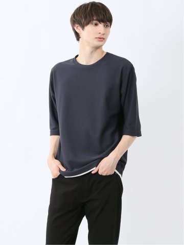 ノータベネ/NOTABENE ワッフル クルーネック半袖Tシャツ