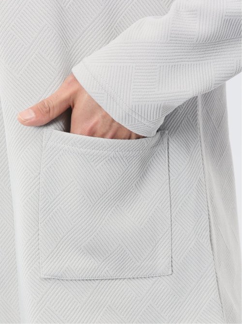 カウラ/Kaule ふくれジャガード ノーカラーカーディガン