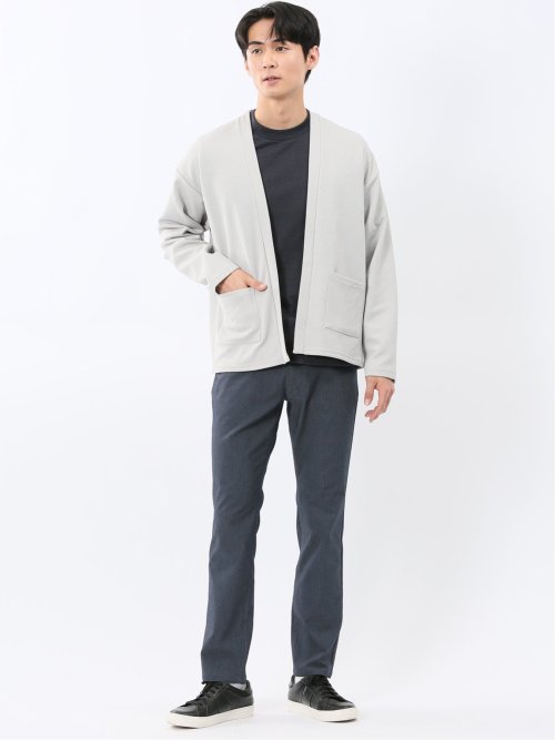 カウラ/Kaule ふくれジャガード ノーカラーカーディガン