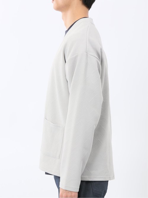 カウラ/Kaule ふくれジャガード ノーカラーカーディガン