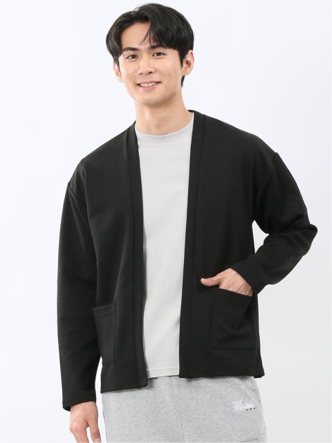 カウラ/Kaule ふくれジャガード ノーカラーカーディガン