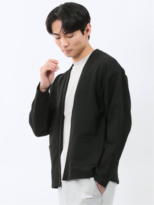 カウラ/Kaule ふくれジャガード ノーカラーカーディガン