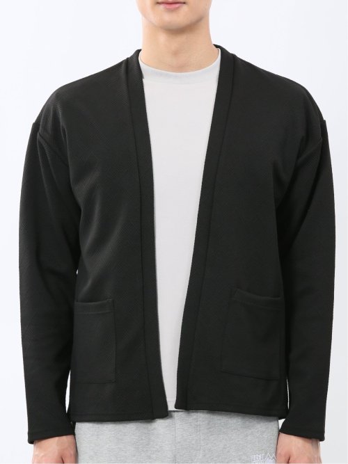 カウラ/Kaule ふくれジャガード ノーカラーカーディガン