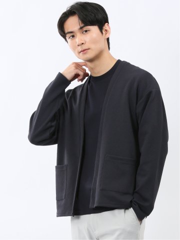 カウラ/Kaule ふくれジャガード ノーカラーカーディガン