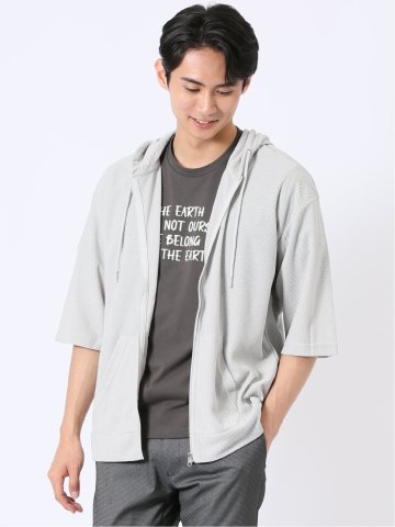 カウラ/Kaule ハニカム メッシュ 半端袖 パーカー