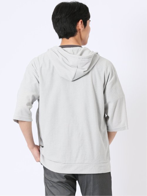 カウラ/Kaule ハニカム メッシュ 半端袖 パーカー