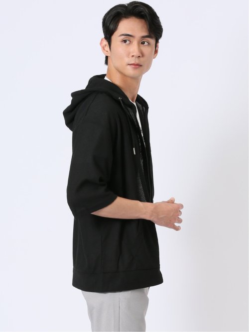 カウラ/Kaule ハニカム メッシュ 半端袖 パーカー