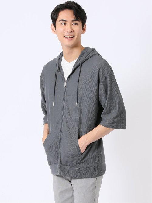 カウラ/Kaule ハニカム メッシュ 半端袖 パーカー