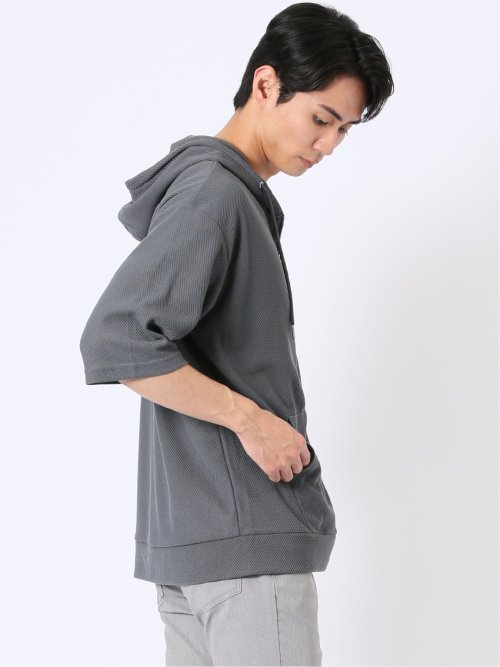 カウラ/Kaule ハニカム メッシュ 半端袖 パーカー