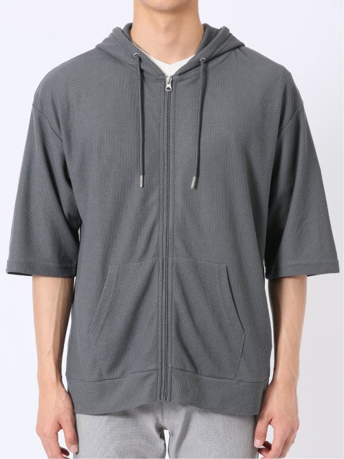 カウラ/Kaule ハニカム メッシュ 半端袖 パーカー