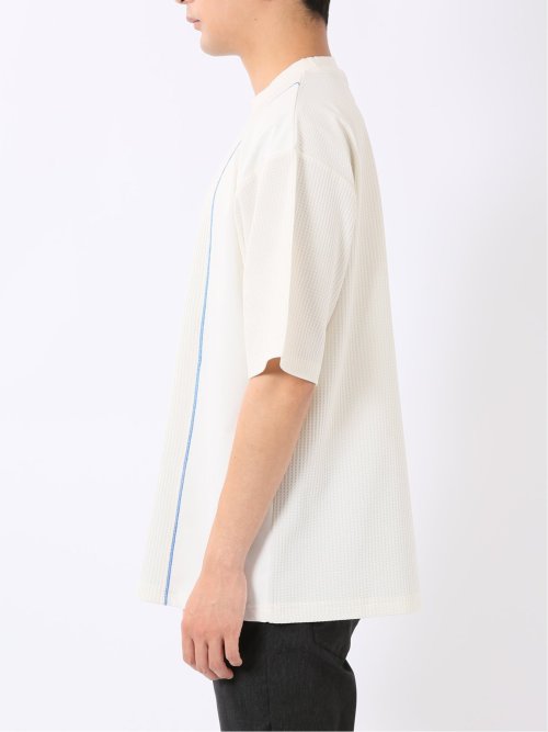 KAITEKI+ ストレッチ 涼感 UV イージーケア ソロナ ワッフル 切替 クルーネック 半袖 Tシャツ メンズ