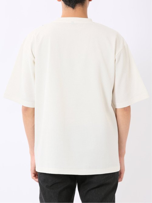 KAITEKI+ ストレッチ 涼感 UV イージーケア ソロナ ワッフル 切替 クルーネック 半袖 Tシャツ メンズ