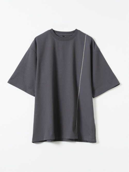 KAITEKI+ ストレッチ 涼感 UV イージーケア ソロナ ワッフル 切替 クルーネック 半袖 Tシャツ メンズ