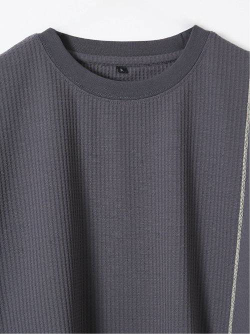 KAITEKI+ ストレッチ 涼感 UV イージーケア ソロナ ワッフル 切替 クルーネック 半袖 Tシャツ メンズ