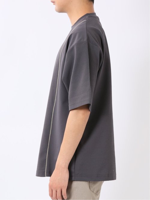 KAITEKI+ ストレッチ 涼感 UV イージーケア ソロナ ワッフル 切替 クルーネック 半袖 Tシャツ メンズ