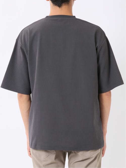 KAITEKI+ ストレッチ 涼感 UV イージーケア ソロナ ワッフル 切替 クルーネック 半袖 Tシャツ メンズ