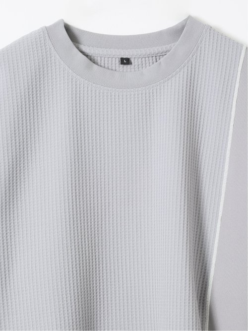 KAITEKI+ ストレッチ 涼感 UV イージーケア ソロナ ワッフル 切替 クルーネック 半袖 Tシャツ メンズ