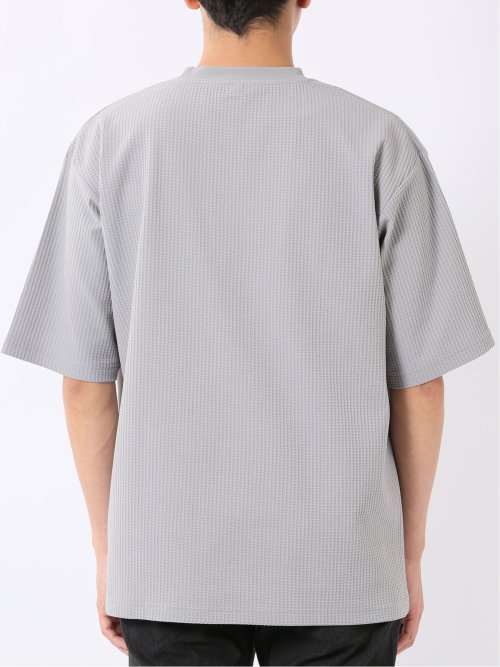 KAITEKI+ ストレッチ 涼感 UV イージーケア ソロナ ワッフル 切替 クルーネック 半袖 Tシャツ メンズ