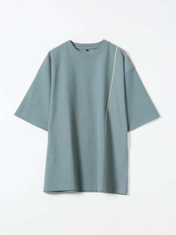 KAITEKI+ ストレッチ 涼感 UV イージーケア ソロナ ワッフル 切替 クルーネック 半袖 Tシャツ メンズ
