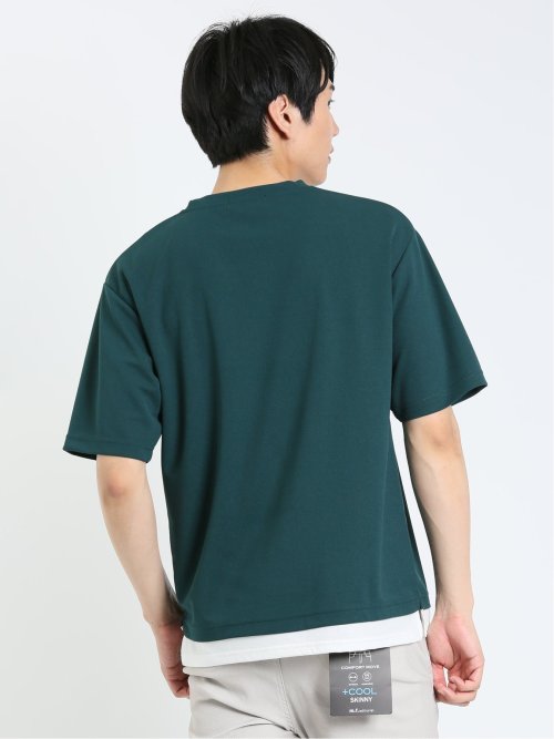 kaule 裾フェイクレイヤード クルーネック半袖Ｔシャツ