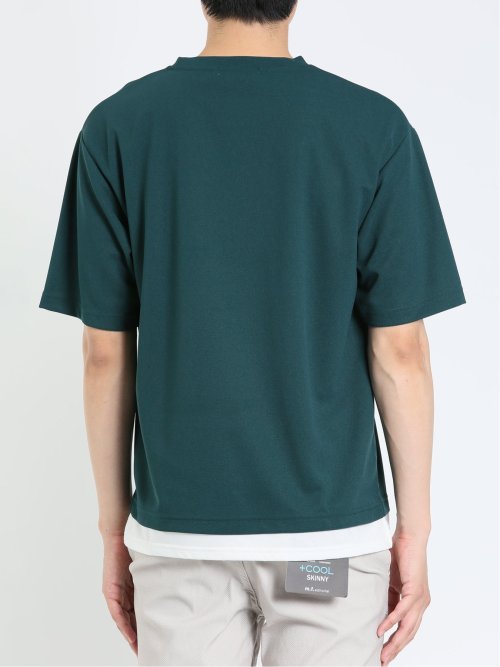 kaule 裾フェイクレイヤード クルーネック半袖Ｔシャツ