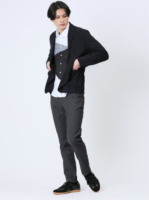 メランジダブルフェイス 2ボタン テーラードジャケット