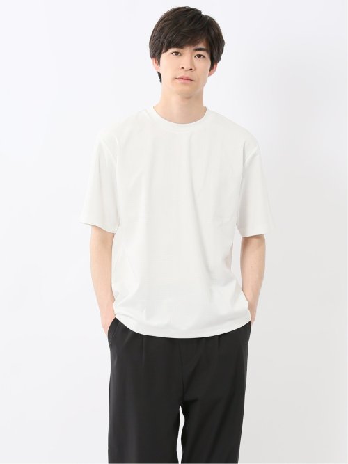 ノータベネ/NOTABENE ジャガードチェック クルーネック半袖Tシャツ