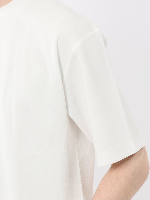 ノータベネ/NOTABENE ジャガードチェック クルーネック半袖Tシャツ