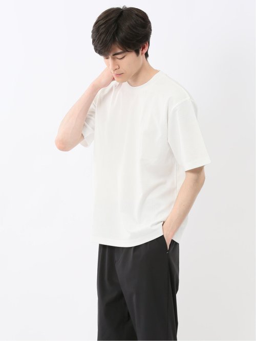 ノータベネ/NOTABENE ジャガードチェック クルーネック半袖Tシャツ