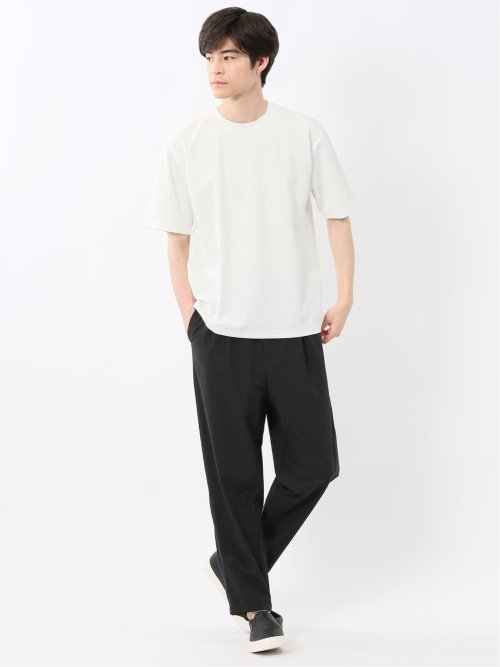 ノータベネ/NOTABENE ジャガードチェック クルーネック半袖Tシャツ