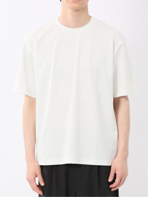 ノータベネ/NOTABENE ジャガードチェック クルーネック半袖Tシャツ