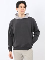 KAITEKI+ ストレッチ ダンボール 配色 プルパーカー