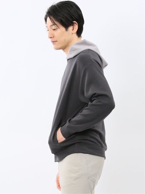 KAITEKI+ ストレッチ ダンボール 配色 プルパーカー