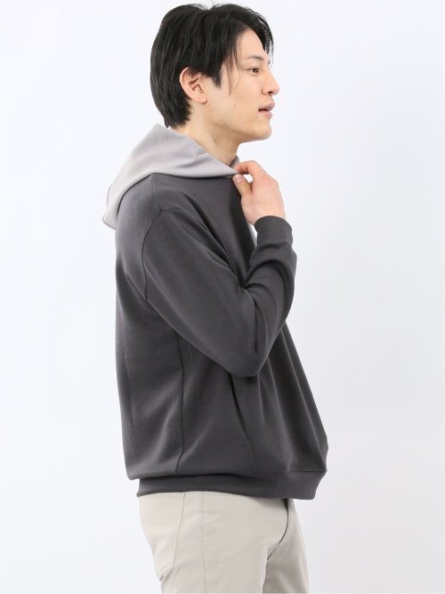 KAITEKI+ ストレッチ ダンボール 配色 プルパーカー