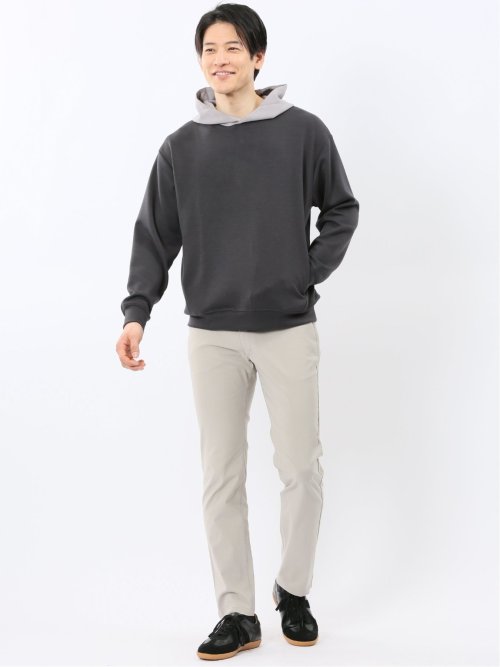 KAITEKI+ ストレッチ ダンボール 配色 プルパーカー