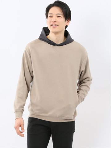 KAITEKI+ ストレッチ ダンボール 配色 プルパーカー