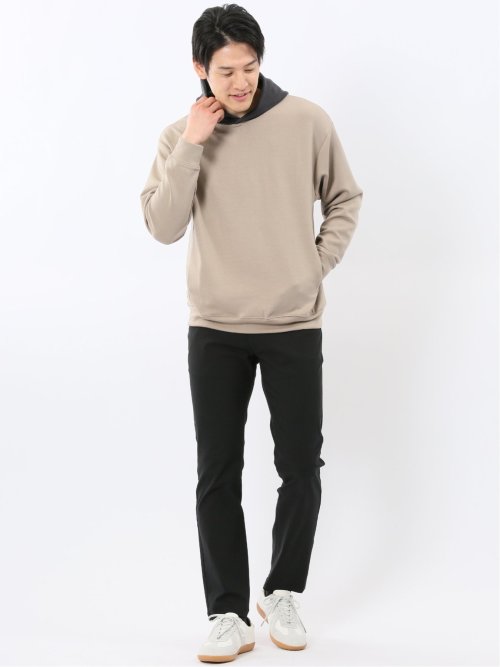 KAITEKI+ ストレッチ ダンボール 配色 プルパーカー