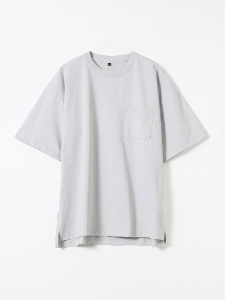 KAITEKI+ ストレッチ 吸汗速乾 UV 軽量 高通気 メッシュ 胸ポケット 無地 クルーネック 半袖 Tシャツ メンズ