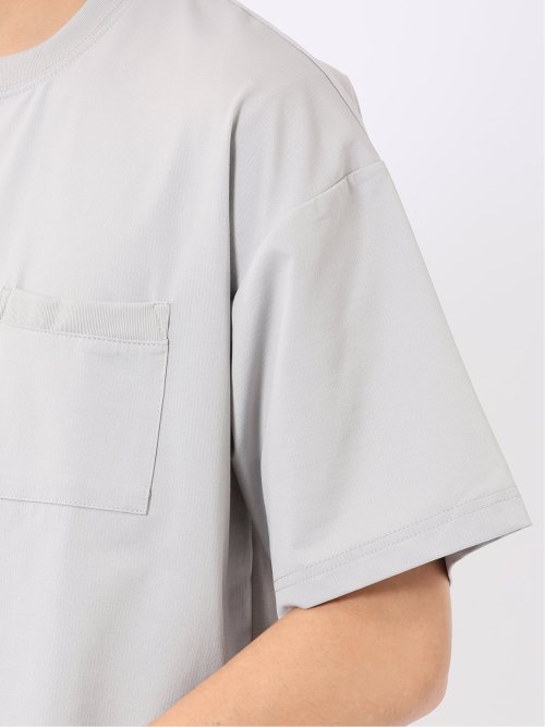 KAITEKI+ ストレッチ 吸汗速乾 UV 軽量 高通気 メッシュ 胸ポケット 無地 クルーネック 半袖 Tシャツ メンズ