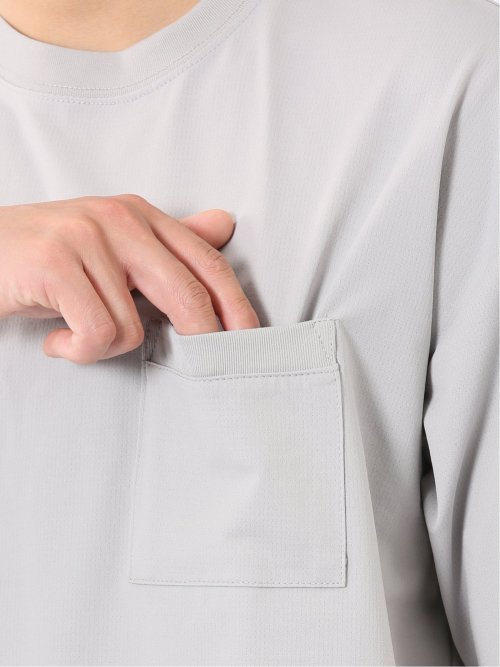 KAITEKI+ ストレッチ 吸汗速乾 UV 軽量 高通気 メッシュ 胸ポケット 無地 クルーネック 半袖 Tシャツ メンズ