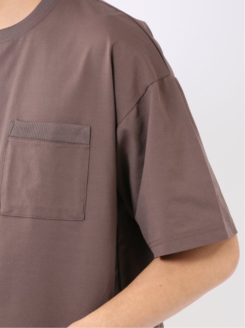 KAITEKI+ ストレッチ 吸汗速乾 UV 軽量 高通気 メッシュ 胸ポケット 無地 クルーネック 半袖 Tシャツ メンズ