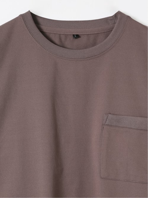 KAITEKI+ ストレッチ 吸汗速乾 UV 軽量 高通気 メッシュ 胸ポケット 無地 クルーネック 半袖 Tシャツ メンズ