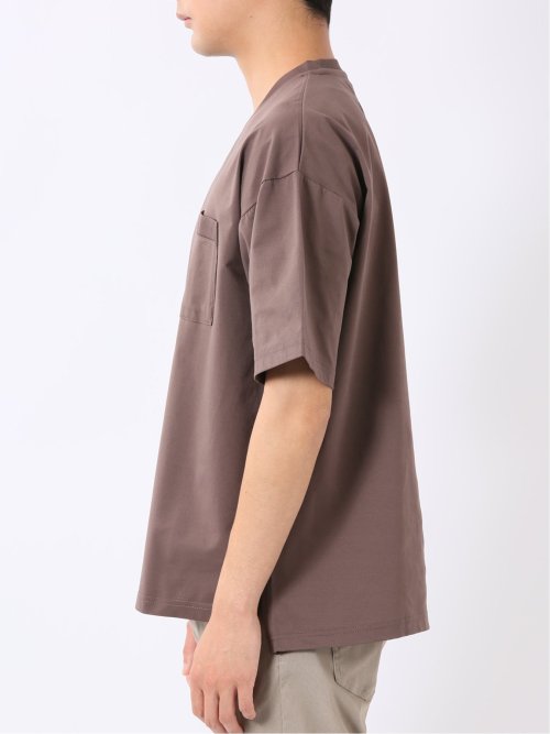 KAITEKI+ ストレッチ 吸汗速乾 UV 軽量 高通気 メッシュ 胸ポケット 無地 クルーネック 半袖 Tシャツ メンズ