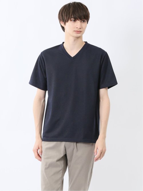 ノータベネ/NOTABENE メッシュドビー Vネック半袖Tシャツ